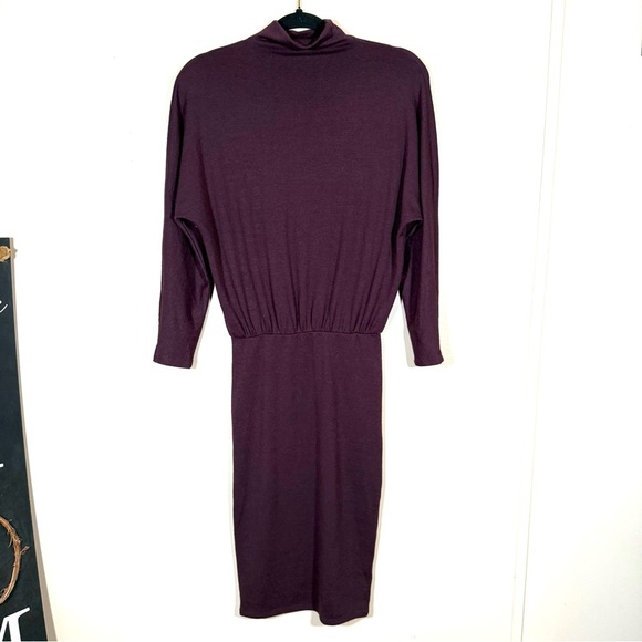 Aritzia Wilfred Free Purple Mock Neck  Dress Dolman Sleeves size XS - Picture 2 of 5